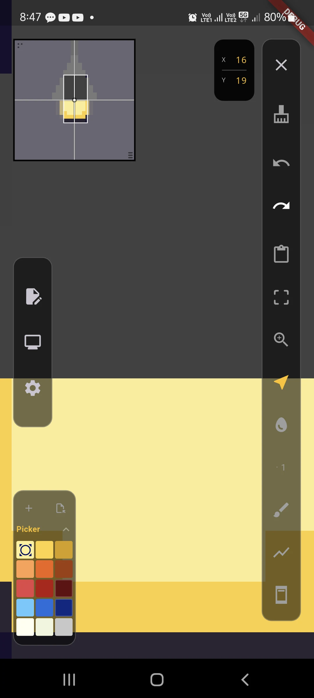 efer sprite: pixel art editor screenshot